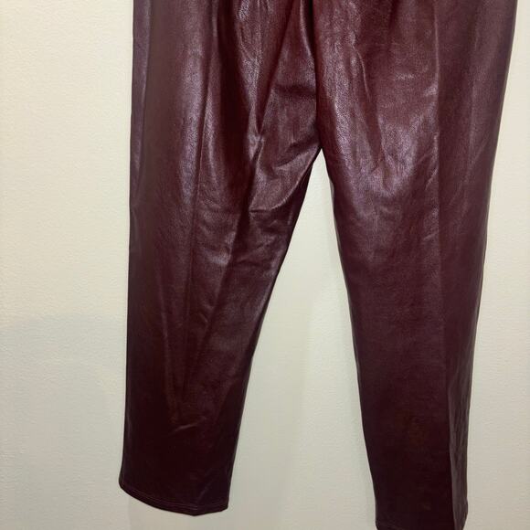 Commando Faux Leather Pants- Paperbag Pants in Oxblood- Size XS - Picture 11 of 15